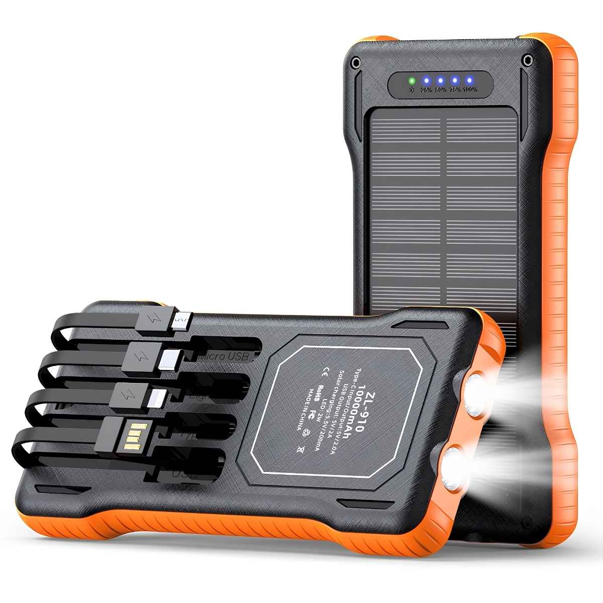 Power Bank Ultra Resistente 10000mah Linterna Doble Led