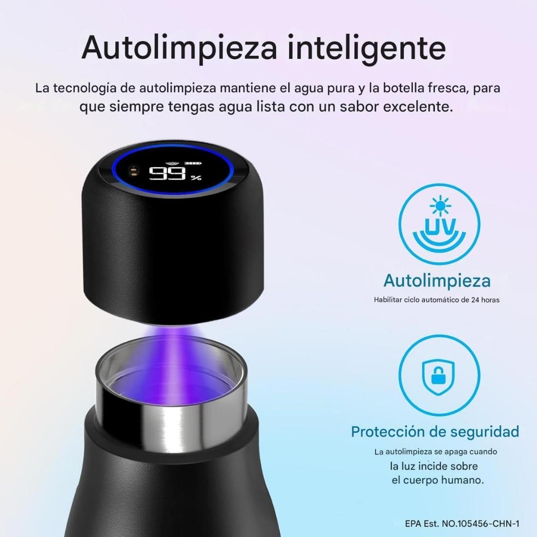 Termo Inteligente Vsitoo UV Autolimpiante Acero 450ml